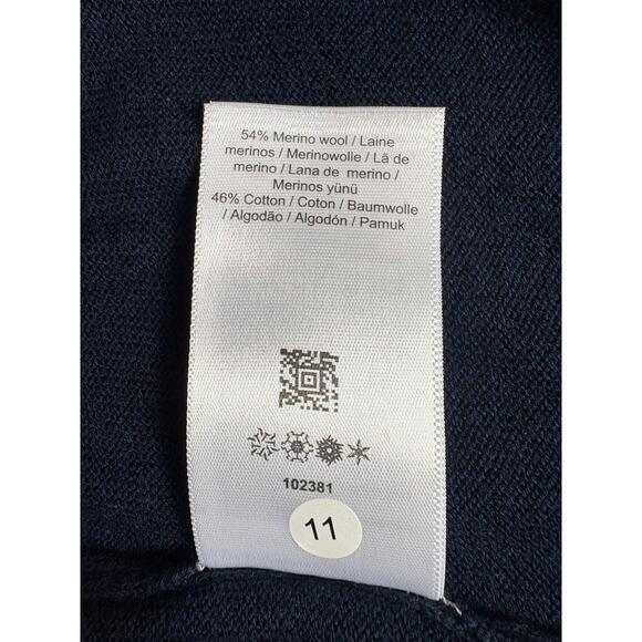 Fred Perry Classic V-Neck Sweater Navy Size XL Merino Wool Blend Ribbed Trims - Picture 7 of 7